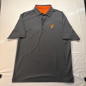 Horn Legend OSU Oklahoma State Pistol Pete Polo Shirt Mens M Bamboo Charcoal